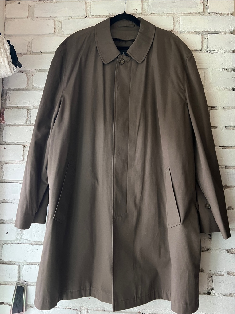 Men's mushroom taupe Brown Trench Coat - Classic Overcoat with collar